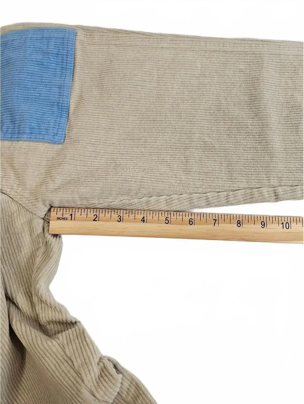 Vintage-Inspired Hammies Sand/Blue Poppy Corduroy Bell Bottom Pants Men-30 Waist